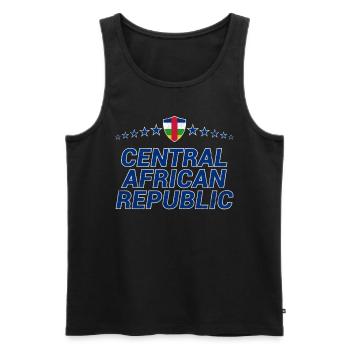 Central African Republic - Men's Premium Organic Tank Top - black - Front - AI Model Male 178 light (178cm)