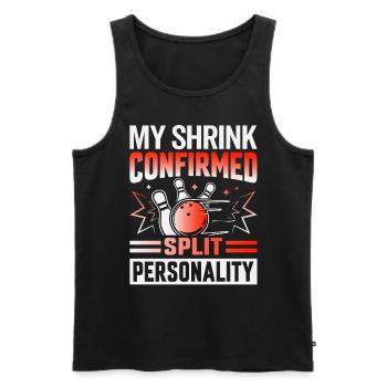Bowler - My Shrink Confirmed - Split Personality - Männer Premium Bio Tank Top - Schwarz - Vorne - AI Model Male 178 light (178cm)
