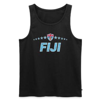 Fidschi - Männer Premium Bio Tank Top - Schwarz - Vorne - AI Model Male 178 light (178cm)
