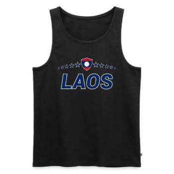 Laos - Men's Premium Organic Tank Top - black - Front - AI Model Male 178 light (178cm)