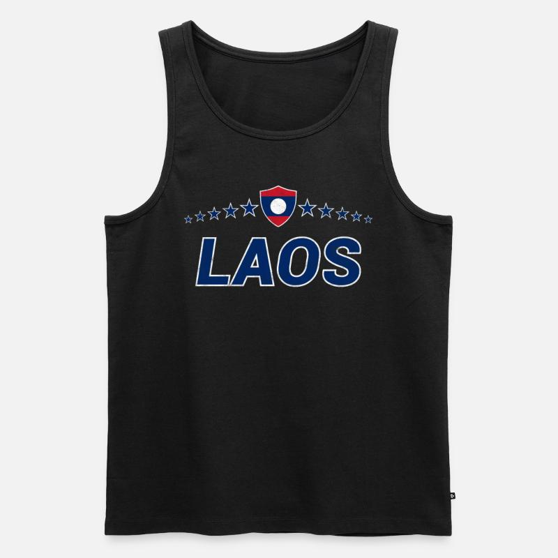 Laos - Männer Premium Bio Tank Top - Schwarz