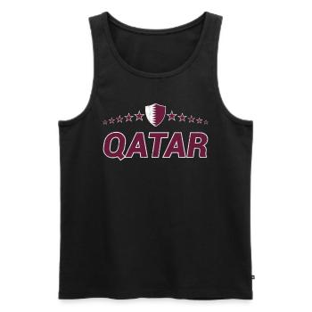 Katar - Männer Premium Bio Tank Top - Schwarz - Vorne - AI Model Male 178 light (178cm)