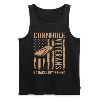 Cornhole Veteran - Kein Sack Bleibt Zurück - Männer Premium Bio Tank Top - Schwarz - Vorne - Michal (187cm)