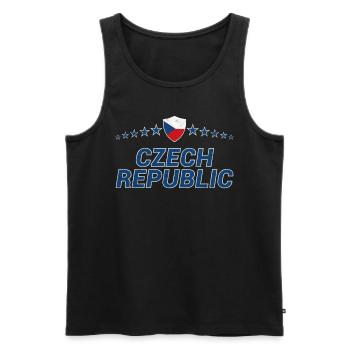 Czech Republic - Men's Premium Organic Tank Top - black - Front - AI Model Male 178 light (178cm)