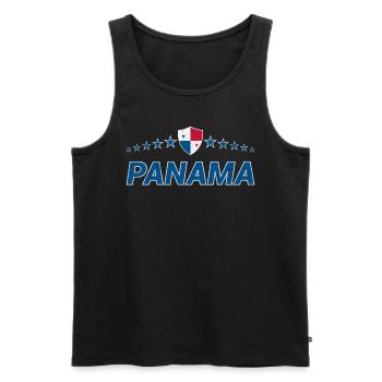 Panama - Männer Premium Bio Tank Top - Schwarz - Vorne - AI Model Male 178 light (178cm)