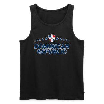 Dominican Republic - Men's Premium Organic Tank Top - black - Front - AI Model Male 178 light (178cm)