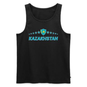 Kazakhstan - Men's Premium Organic Tank Top - black - Front - AI Model Male 178 light (178cm)