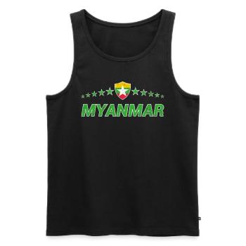 Myanmar - Men's Premium Organic Tank Top - black - Front - AI Model Male 178 light (178cm)