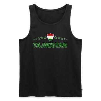 Tadjikistan (en anglais) - Débardeur bio Premium Homme - noir - Devant - Michal (187cm)