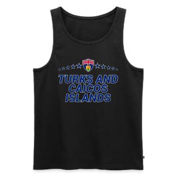 Turks und Caicosinseln - Männer Premium Bio Tank Top - Schwarz - Vorne - AI Model Male 178 light (178cm)