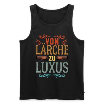 Retro Förster Waldarbeiter Spruch - Lärche - Männer Premium Bio Tank Top - Schwarz - Vorne - Michal (187cm)