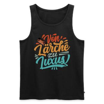 Retro Förster Waldarbeiter Spruch - Lärche - Männer Premium Bio Tank Top - Schwarz - Vorne - AI Model Male 178 light (178cm)