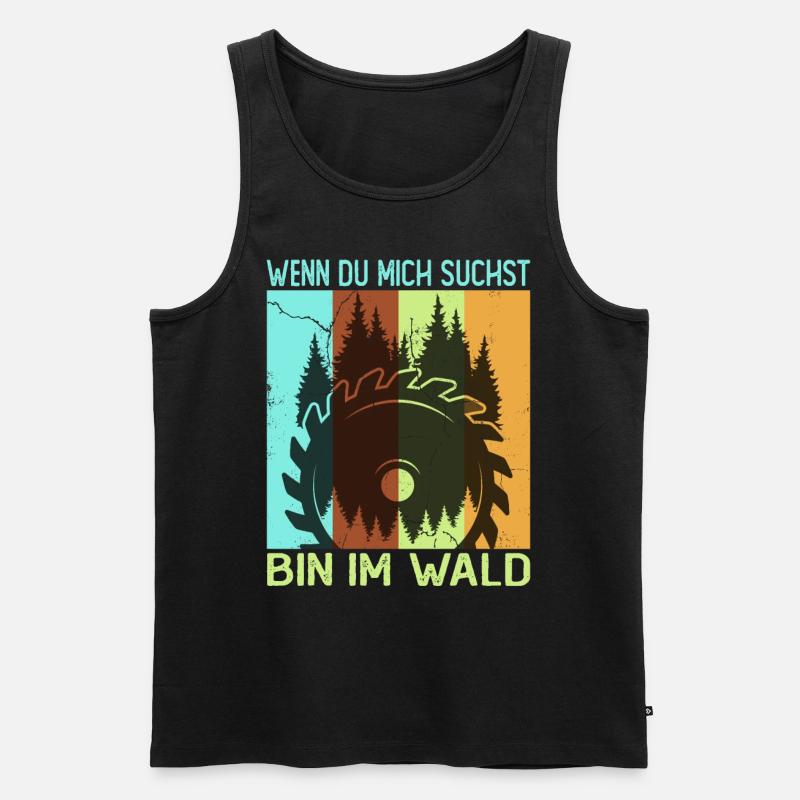 Holzhacker Bin im Wald - Männer Premium Bio Tank Top - Schwarz
