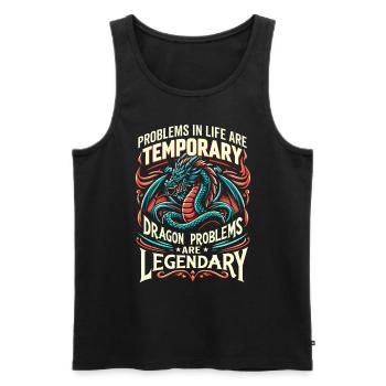Les problèmes des dragons sont légendaires – Médiéval - Débardeur bio Premium Homme - noir - Devant - Michal (187cm)