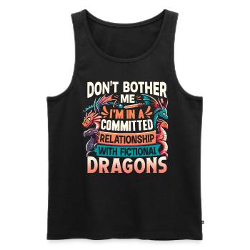 Fictional Dragons – A Committed Relationship - Men's Premium Organic Tank Top - black - Front - AI Model Male 178 light (178cm)