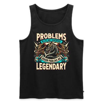 Les problèmes des dragons sont légendaires – Médiéval - Débardeur bio Premium Homme - noir - Devant - Michal (187cm)