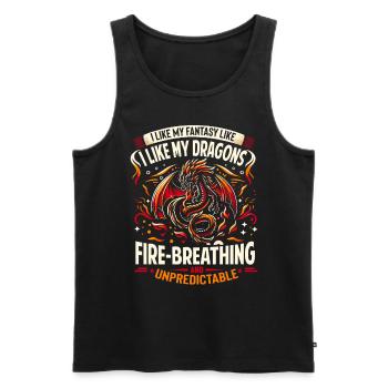 I Like FANTASY - Like my DRAGONS - Unpredictable - Men's Premium Organic Tank Top - black - Front - Michal (187cm)