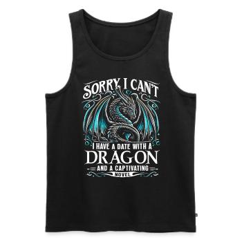 Dragon's Book - Dragon Book Reader - Sorry I can't - Men's Premium Organic Tank Top - black - Front - Michal (187cm)