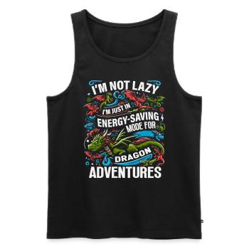 Dragon Adventures – I'm Not Lazy - Dragon Books - Men's Premium Organic Tank Top - black - Front - Michal (187cm)