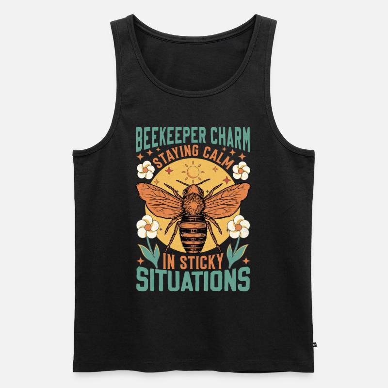 Beekeeper Charm – Sticky Situations - Männer Premium Bio Tank Top - Schwarz