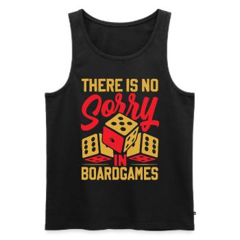 There Is No Sorry In Board Games - Men's Premium Organic Tank Top - black - Front - AI Model Male 178 light (178cm)