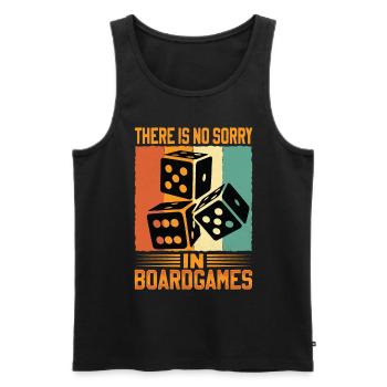 There Is No Sorry In Board Games - Men's Premium Organic Tank Top - black - Front - AI Model Male 178 light (178cm)