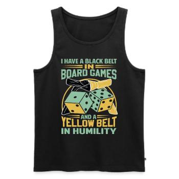 Board Game Saying - Shy, Introvert - Men's Premium Organic Tank Top - black - Front - AI Model Male 178 light (178cm)