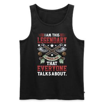 I'm that legendary lumberjack tree feller - Men's Premium Organic Tank Top - black - Front - Michal (187cm)