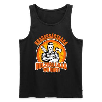 Krassästaa Holzfällaa- Holzfäller Baumfäller - Männer Premium Bio Tank Top - Schwarz - Vorne - AI Model Male 178 light (178cm)