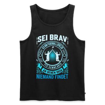 Badminton - Play Where The Wifi Is Weak - Männer Premium Bio Tank Top - Schwarz - Vorne - Michal (187cm)