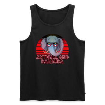 Antigua and Barbuda - Men's Premium Organic Tank Top - black - Front - AI Model Male 178 light (178cm)