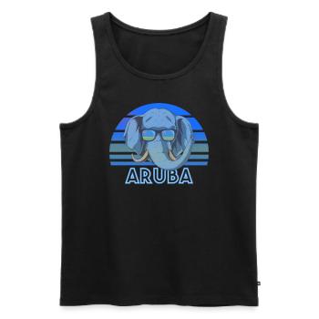 Aruba - Men's Premium Organic Tank Top - black - Front - AI Model Male 178 light (178cm)