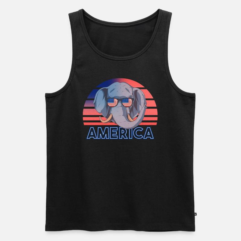 USA - Männer Premium Bio Tank Top - Schwarz