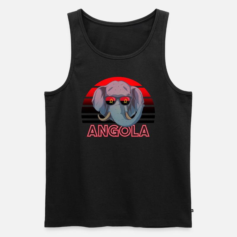 Angola - Männer Premium Bio Tank Top - Schwarz