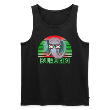 Burundi - Männer Premium Bio Tank Top - Schwarz - Vorne - AI Model Male 178 light (178cm)