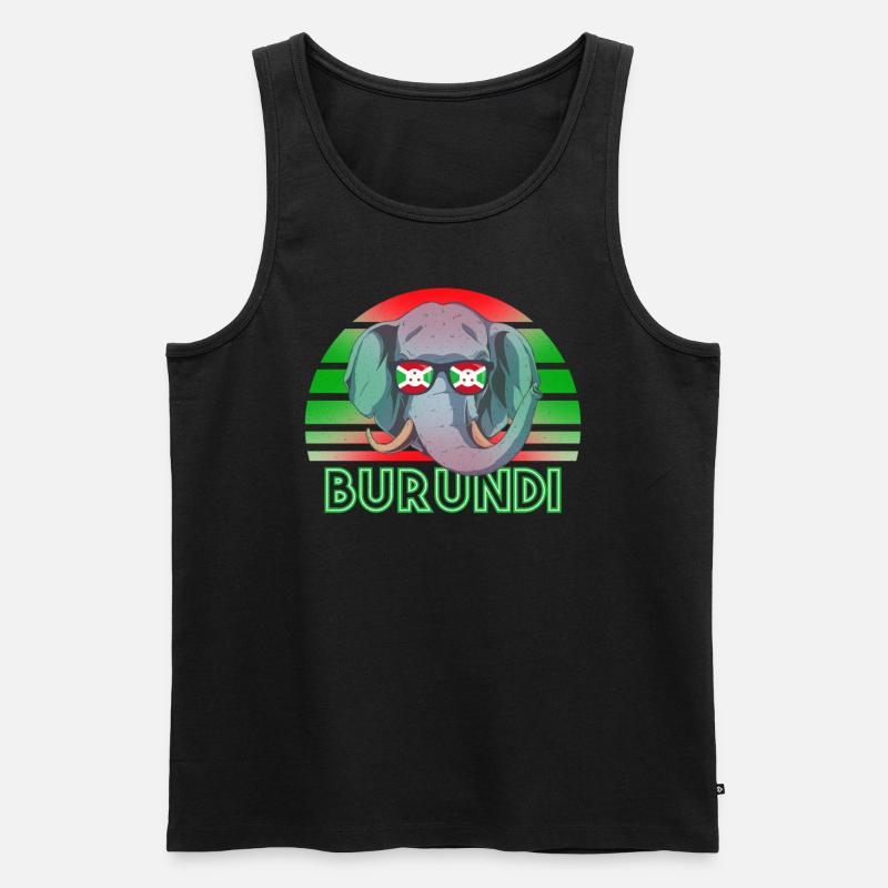 Burundi - Männer Premium Bio Tank Top - Schwarz