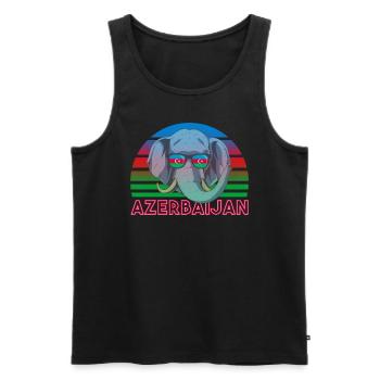 Azerbaijan - Men's Premium Organic Tank Top - black - Front - AI Model Male 178 light (178cm)