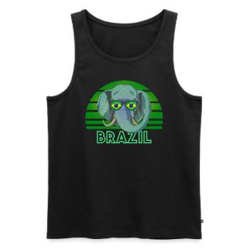 Brazil - Men's Premium Organic Tank Top - black - Front - Michal (187cm)