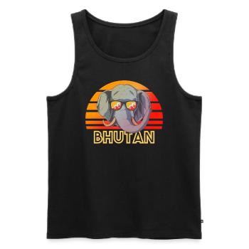 Bhutan - Men's Premium Organic Tank Top - black - Front - AI Model Male 178 light (178cm)
