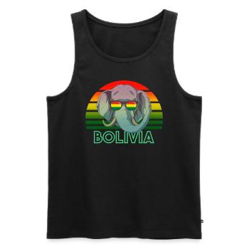 Bolivia - Men's Premium Organic Tank Top - black - Front - AI Model Male 178 light (178cm)