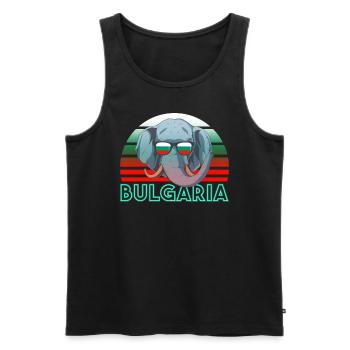 Bulgarien - Männer Premium Bio Tank Top - Schwarz - Vorne - AI Model Male 178 light (178cm)