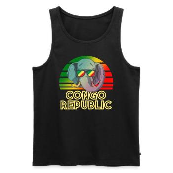 Kongo Republik - Männer Premium Bio Tank Top - Schwarz - Vorne - AI Model Male 178 light (178cm)