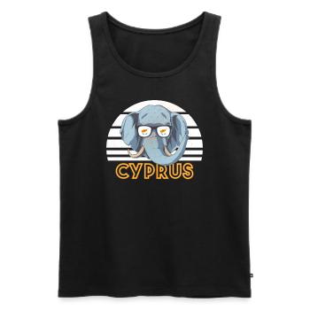 Zypern - Männer Premium Bio Tank Top - Schwarz - Vorne - AI Model Male 178 light (178cm)