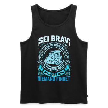 Traktorfahrer - Traktor Landwirtschaft Erntezeit - Männer Premium Bio Tank Top - Schwarz - Vorne - AI Model Male 178 light (178cm)