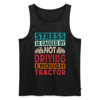 Retro Traktor Erntezeit - Stress Spruch Englisch - Männer Premium Bio Tank Top - Schwarz - Vorne - AI Model Male 178 light (178cm)