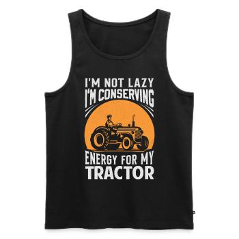 Économiser l’énergie pour la récolte de l’agriculture du tracteur - Débardeur bio Premium Homme - noir - Devant - AI Model Male 178 light (178cm)