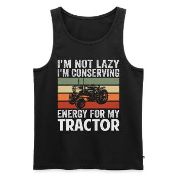 Économiser l’énergie pour la récolte de l’agriculture du tracteur - Débardeur bio Premium Homme - noir - Devant - AI Model Male 178 light (178cm)