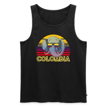Colombia - Men's Premium Organic Tank Top - black - Front - Michal (187cm)