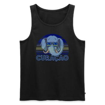 Curaçao - Männer Premium Bio Tank Top - Schwarz - Vorne - AI Model Male 178 light (178cm)