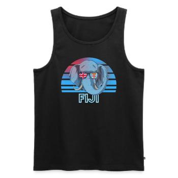 Fidschi - Männer Premium Bio Tank Top - Schwarz - Vorne - AI Model Male 178 light (178cm)